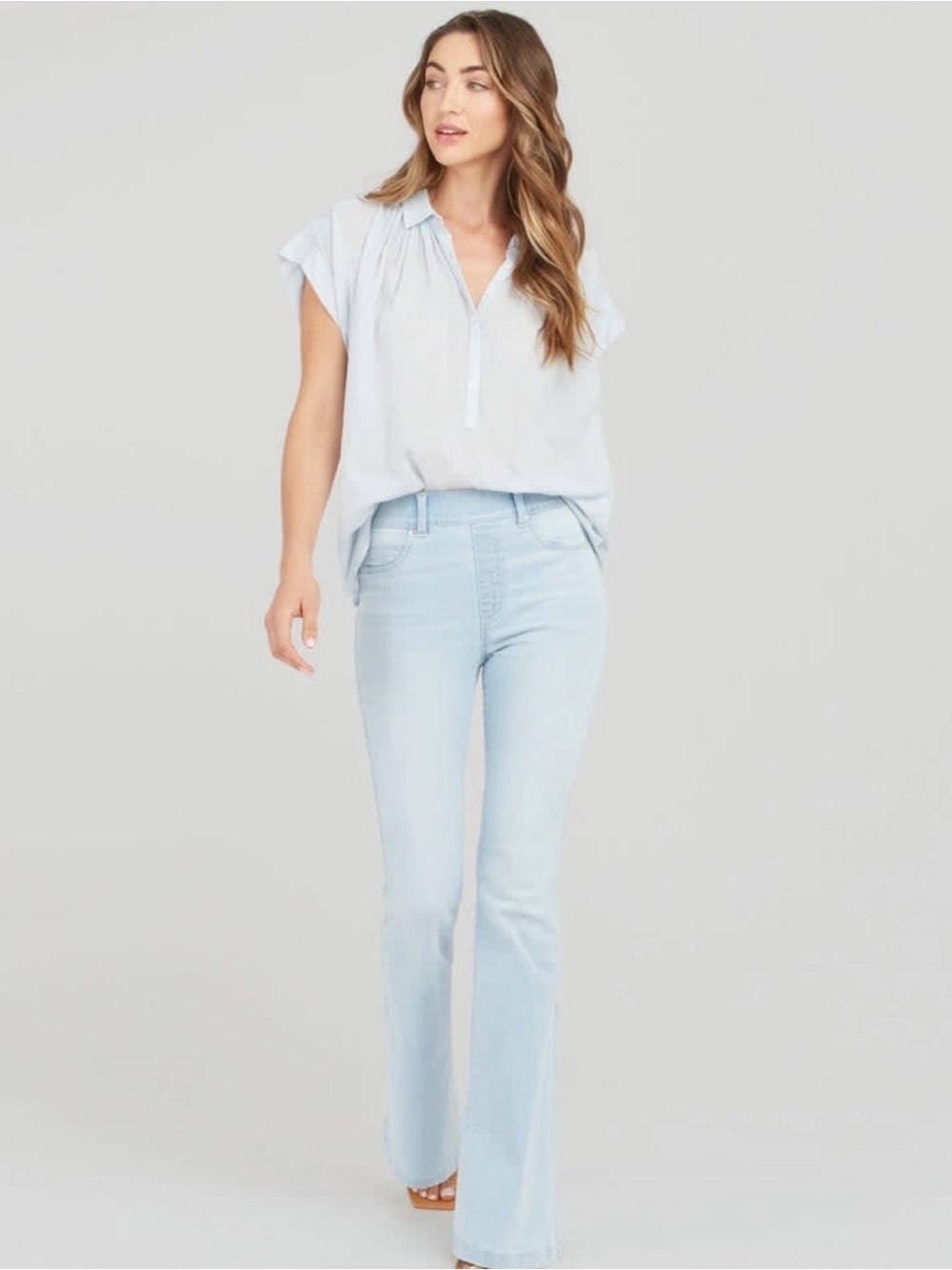 Spanx Flare Jeans in Retro Light Wash
